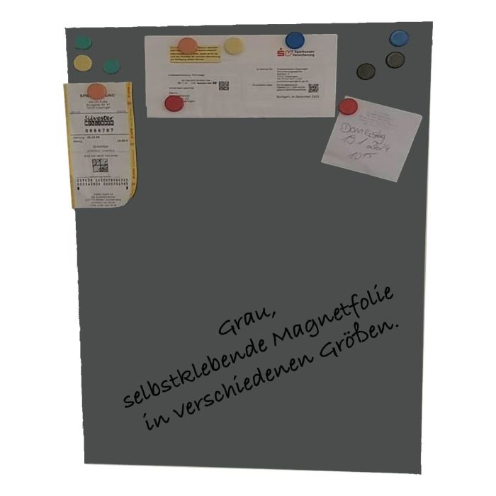 Graue Folie 120x30 cm - magnetisch & selbstklebend
